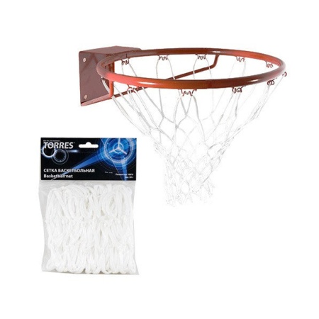 Купить Сетка баскетбольная Torres, нить 4 мм, белая в Перевозе 