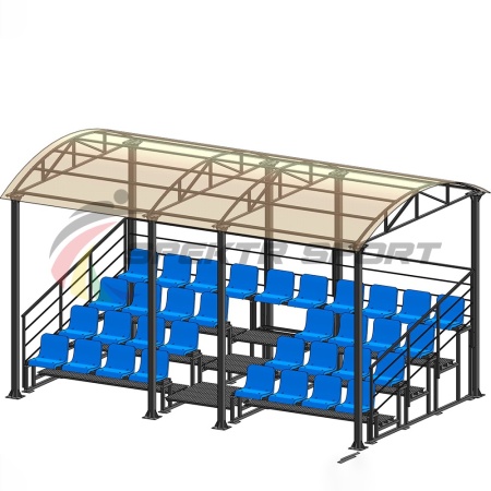 Купить Трибуна для зрителей 4 ряда на 34 места с навесом и перилами в Перевозе 