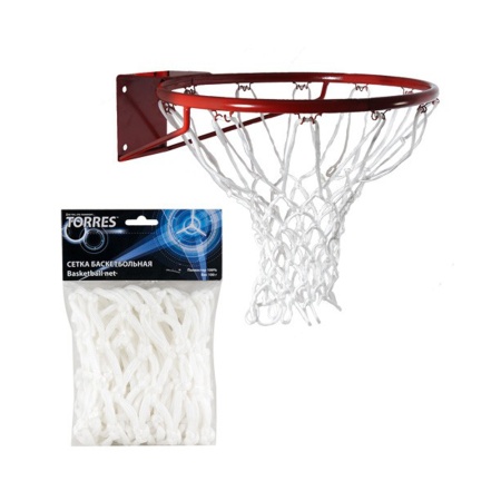 Купить Сетка баскетбольная Torres, нить 6 мм, белая в Перевозе 